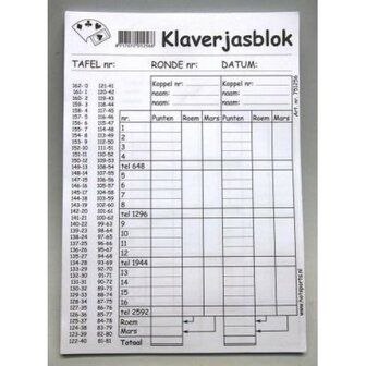 Klaverjas Scoreblok