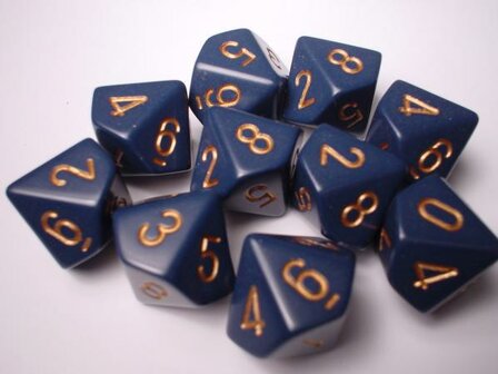CHX 25226  Chessex Dice Set Dusty Blue With Gold 
