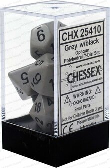 CHX 25410 Chessex Dice Set Opa Poly Dark Grey/Black 