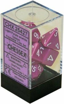 CHX 25427 Chessex Dice Set Opa Poly Lt. Light Purple/White 
