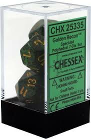 CHX 25335 Chessex Dice Set Spec Poly Gold Recon 