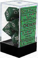 CHX 25405 Chessex Dice Set Opa Poly Green/White 