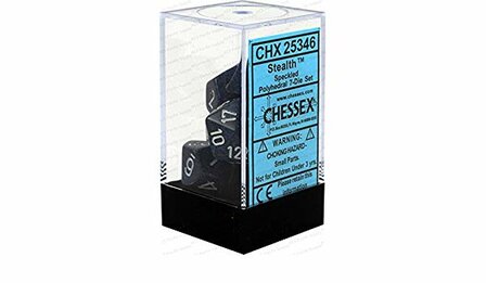 CHX 25346 Chessex Dice Set Spec Poly Stealth 