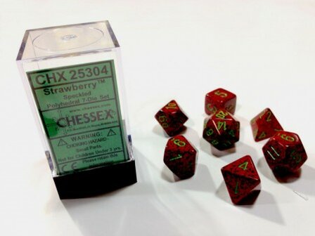 CHX 25304 Chessex Dice Set Strawberry Speckled Polydice 