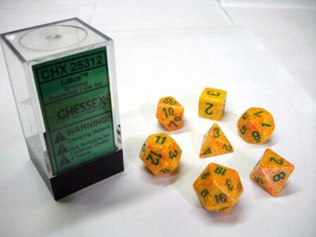 CHX 25312 Chessex Dice Set Lotus Speckled Polydice 