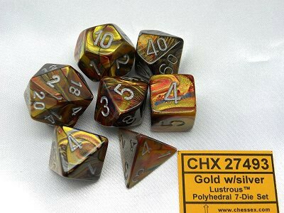 CHX 27493 Chessex Dice Set Lustrous Gold/silver Polydice 