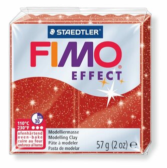 Fimo Effect Boetseerklei Glitter Rood 202