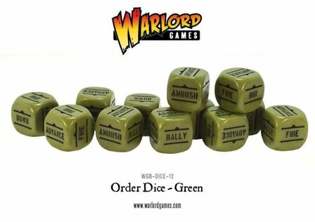 Warlord Games Bolt Action Orders Dice Green (12)