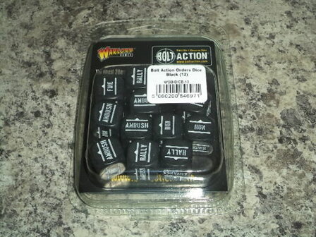 Warlord Games  Bolt Action Orders Dice Black (12)