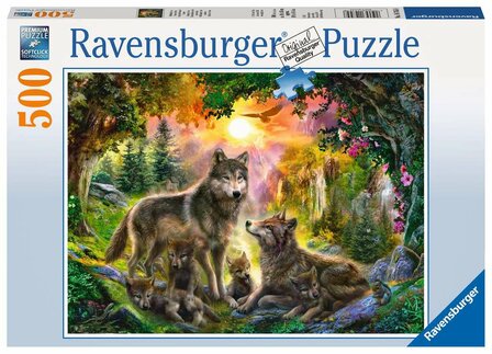 Ravensburger Puzzel Wolvenfamilie in de Zonneschijn