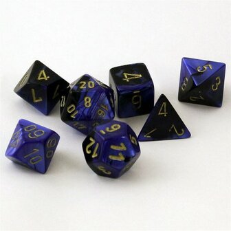 CHX 26435 Chessex Gemini Black-Blue/gold Polydice Dobbelsteen Set 