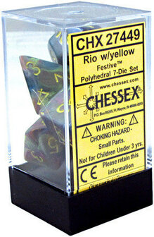 CHX 27449 Chessex Dice Set Festive Rio/Yellow