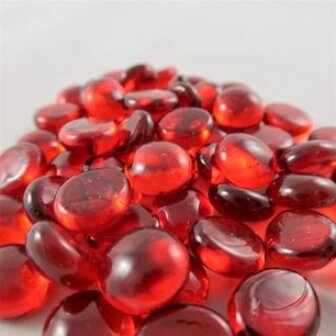 Chessex Gaming Glass Stones in Tube - Crystal Red