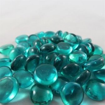 Chessex Gaming Glass Stones in Tube - Crystal Teal