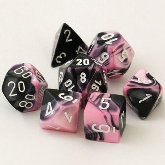 CHX 26430 Chessex Dice Set  Black Pink/White