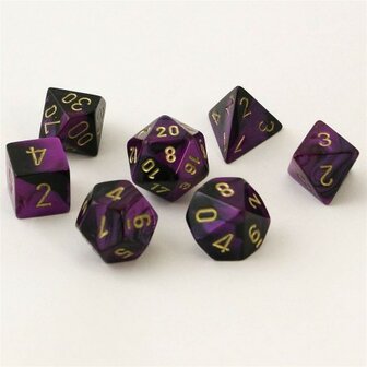 CHX 26440 Chessex Dice Set Black-Purple/Gold