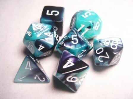 CHX 26446 Chessex Dice Set Black-Shell w/White