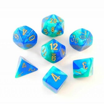 CHX 26459 Chessex Dice Set Blue-Teal/Gold