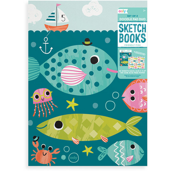 Ooly &ndash; Doodle Pad Duo Sketchbooks &ndash; Friendly Fish