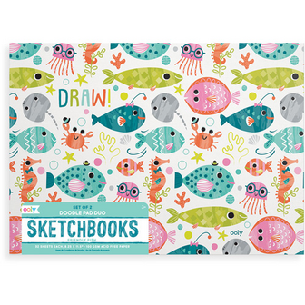 Ooly &ndash; Doodle Pad Duo Sketchbooks &ndash; Friendly Fish