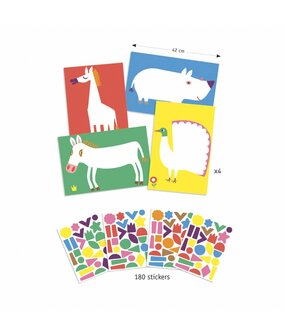 Djeco Cree&euml;ren met Stickers - Grote Dieren