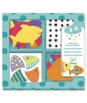 Djeco Cree&euml;ren met Stickers - I Love Fish