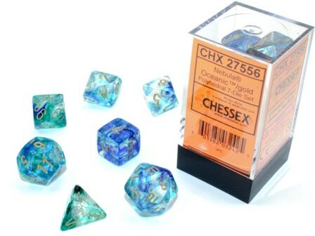 CHX 27556 Nebula Oceanic/gold Luminary Polydice Dobbelsteen Set 