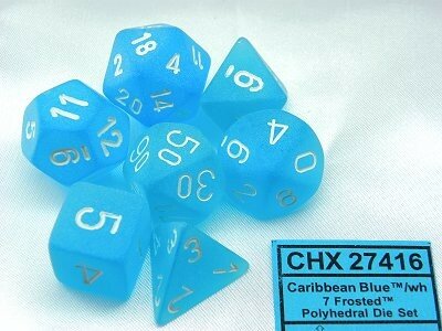CHX 27416 Frosted Caribbean Blue/white Polydice Dobbelsteen Set