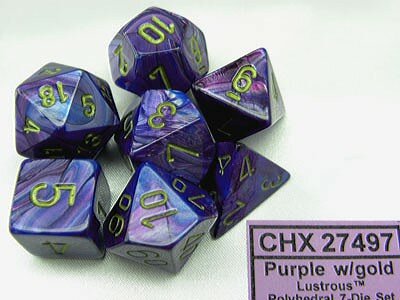 CHX 27497 Lustrous Purple/gold Polydice Dobbelsteen Set