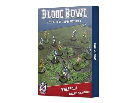 Warhammer Blood Bowl Wood Elf Pitch &ndash; Double-sided Pitch and Dugouts Set