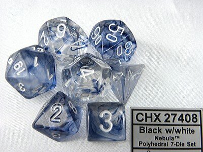 CHX 27408 Nebula Black/white Polydice Dobbelsteen Set