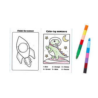 Ooly &ndash; Mini Traveler Coloring &amp; Activity Kit &ndash; Dinosaurs in Space
