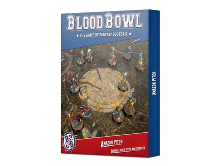 Warhammer Blood Bowl Amazon Pitch &ndash; Double-sided Pitch and Dugouts Set