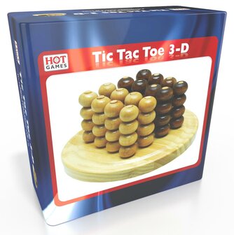 Molenspel TicTacToe 3 D.hout bl./br.rond 