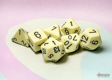 Chx 25462 Opaque Pastel Yellow/black Polydice Dobbelsteen Set (7 stuks)