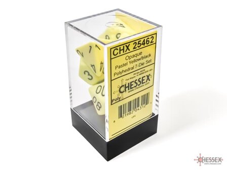 Chx 25462 Opaque Pastel Yellow/black Polydice Dobbelsteen Set (7 stuks)