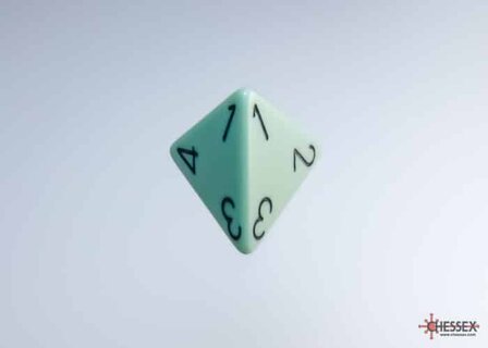 CHX 25465 Opaque Pastel Green/black Polydice Dobbelsteen Set (7 stuks)