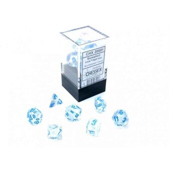 CHX 20581 Borealis Mini-Polyhedral Icicle/light blue Luminary Dobbelsteen Set (7 stuks)