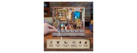 DIY 3D Houten Puzzel met 6 verschillende geluidseffecten, Miniature House Magic Shop