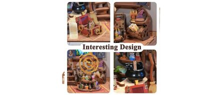 DIY 3D Houten Puzzel met 6 verschillende geluidseffecten, Miniature House Magic Shop