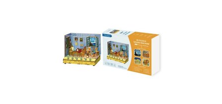 DIY 3D Houten Puzzel met 6 verschillende geluidseffecten, Miniature House Vincent&rsquo;s Bedroom