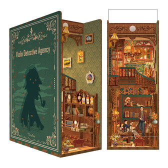 DIY Book Nook Boekensteun Violin Detective Agency inclusief Dust-cover, Tone-Cheer, 