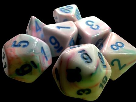 CHX 20544 Festive Mini-hedral Pop Art/blue Dobbelsteen Set (7 stuks)