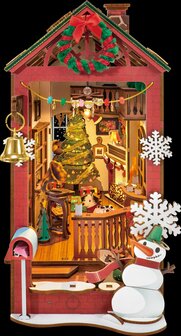 Robotime, DIY Book Nook Boekensteun Christmas Indoor Scene