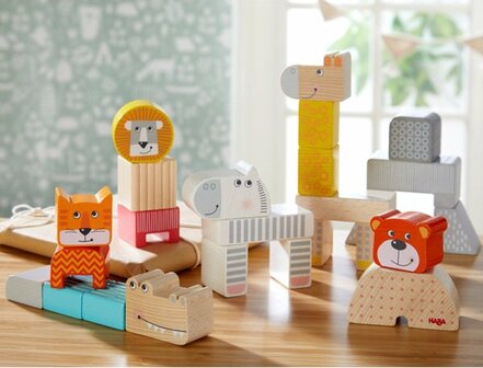 Haba Bouwstenen met motief Dierenparade