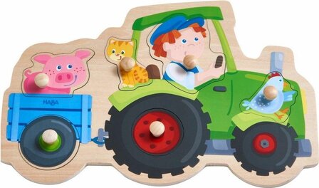 Haba Inlegpuzzel Dolle trekker rit