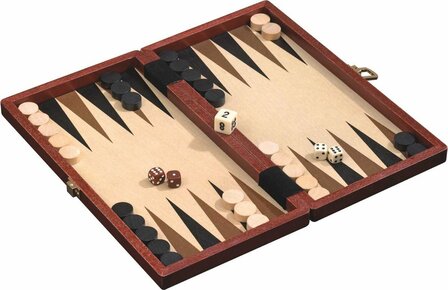 Backgammon kist bruin 28,5x15,5 cm