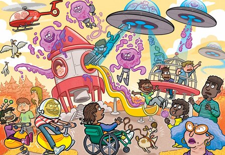 Wasgij Junior 4 - Invasie van buitenaardse wezens! (240 stukjes)