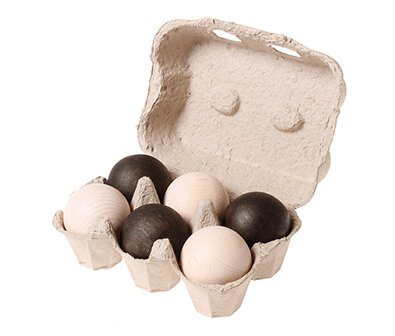 Grimm's 6 houten ballen monochrome