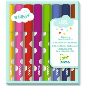 Djeco 8 felt-tip pens for young children